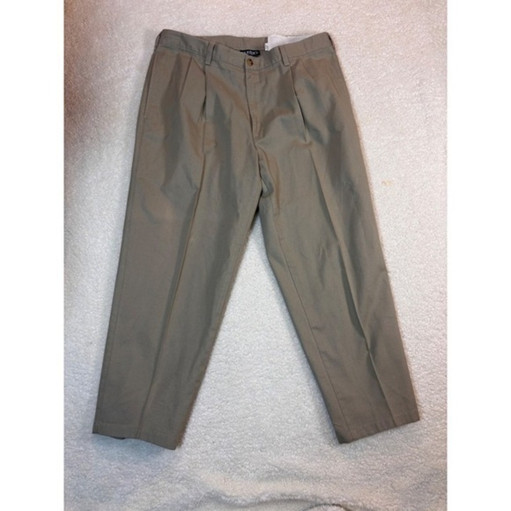 Puritan Pleated‎ Chinos Mens 34x26 Khaki Tan Good Relaxed Fit Trousers